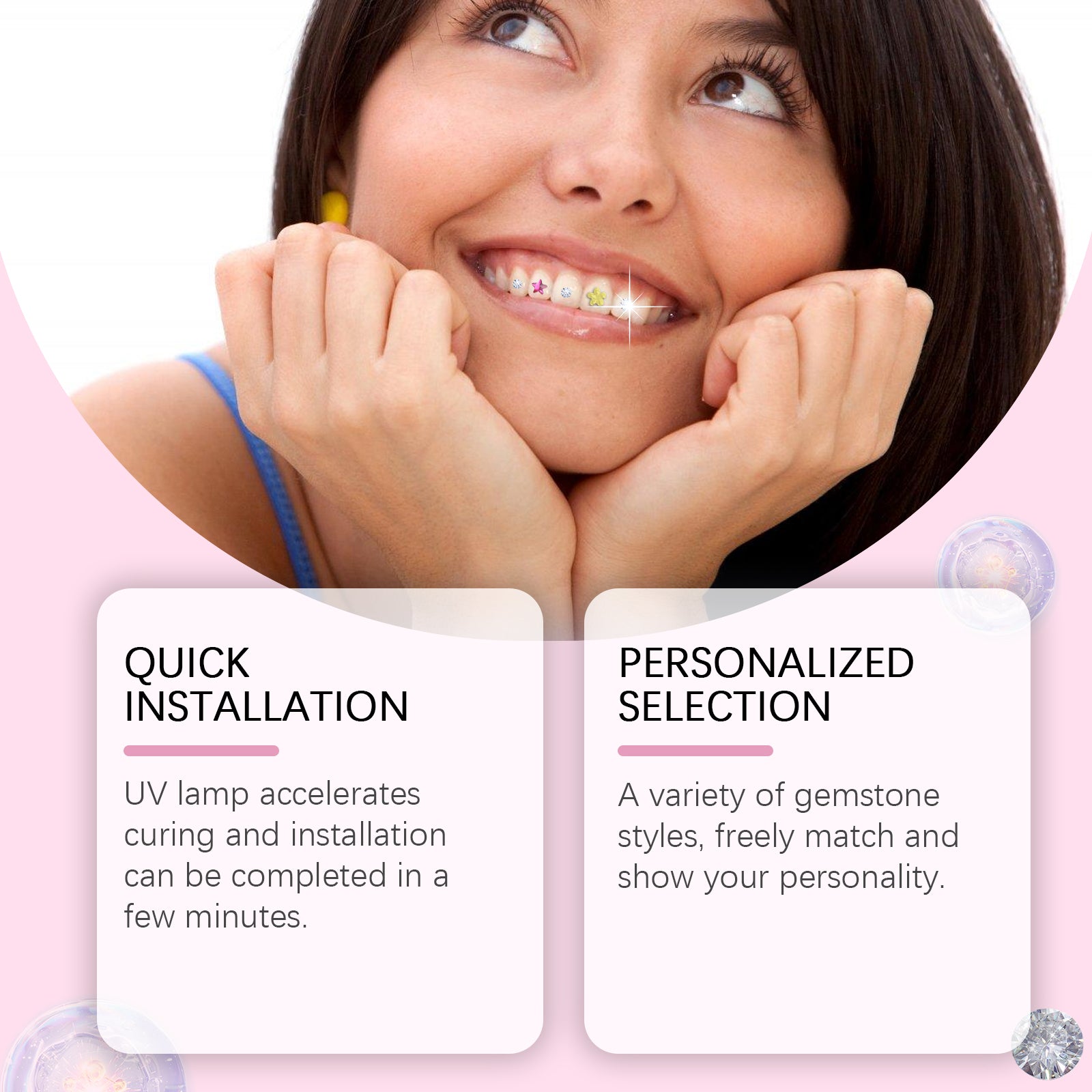 Cosmetic Dentistry Kit, Personalized Dental Gems, Sparkling Smile, Safe & Easy ,1set