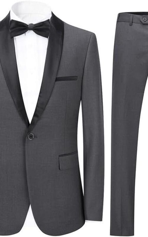 Gray Designer Stylish Party Wear Suit for Men wedding groom suit Gift For Him