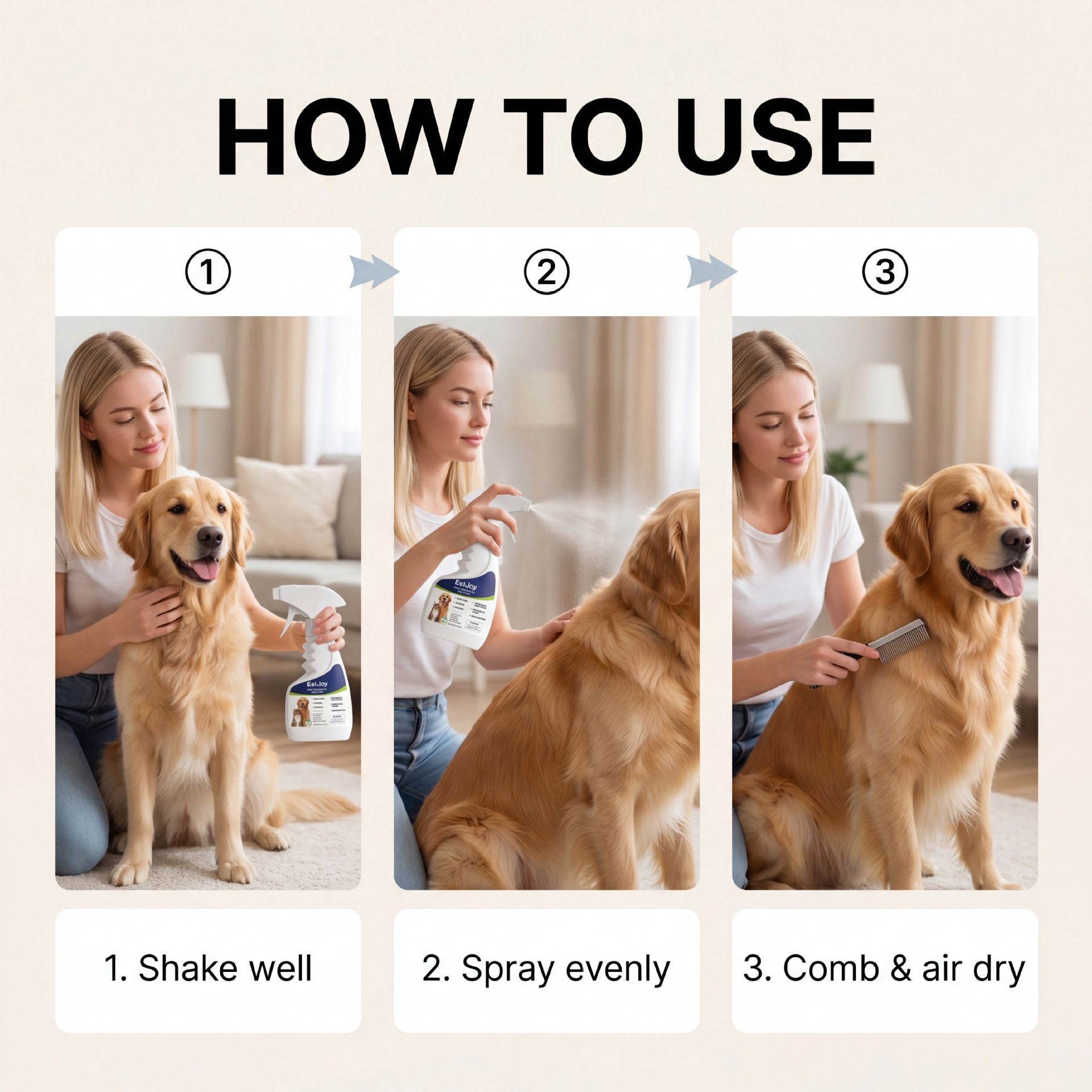 EelJoy Pet Insect Repellent Spray for Dogs & Cats, Gentle Daily Topical Care Spray 120ml