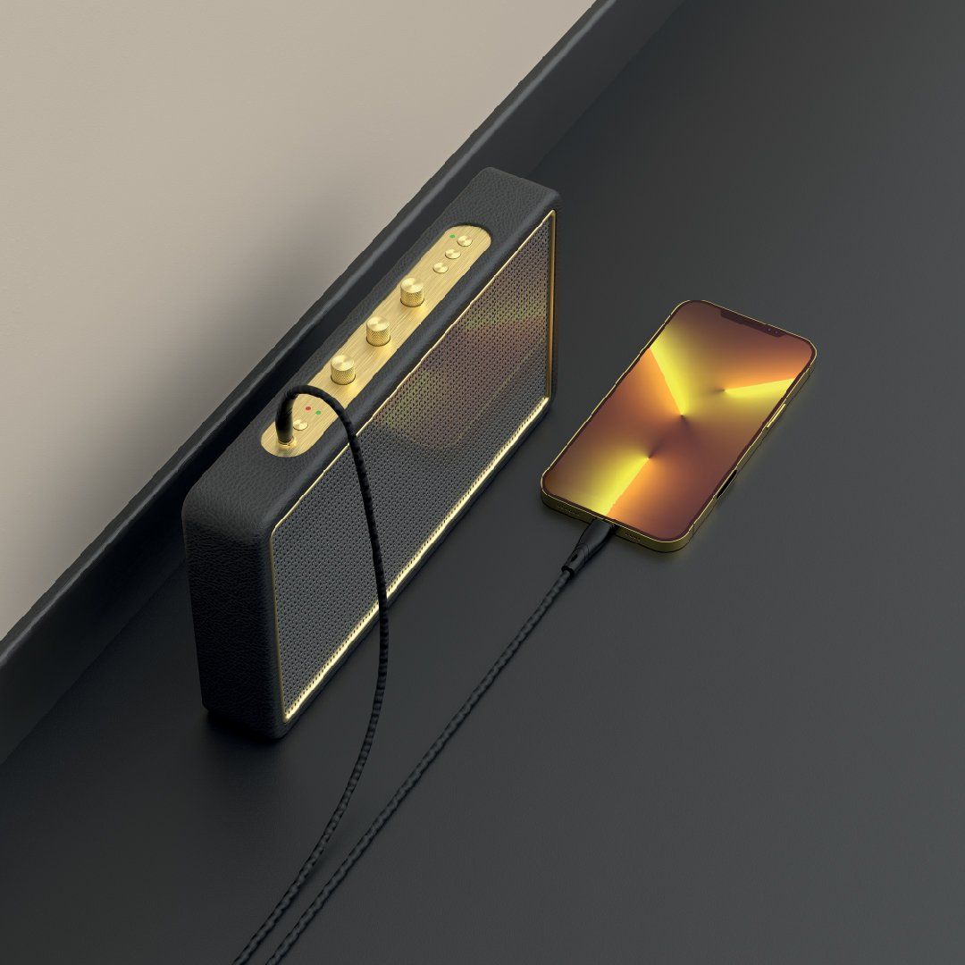 Pawa Nylon Braided Lightning to 3.5mm AUX Audio Cable, 1.2M (4ft), Durable Copper Core, Black