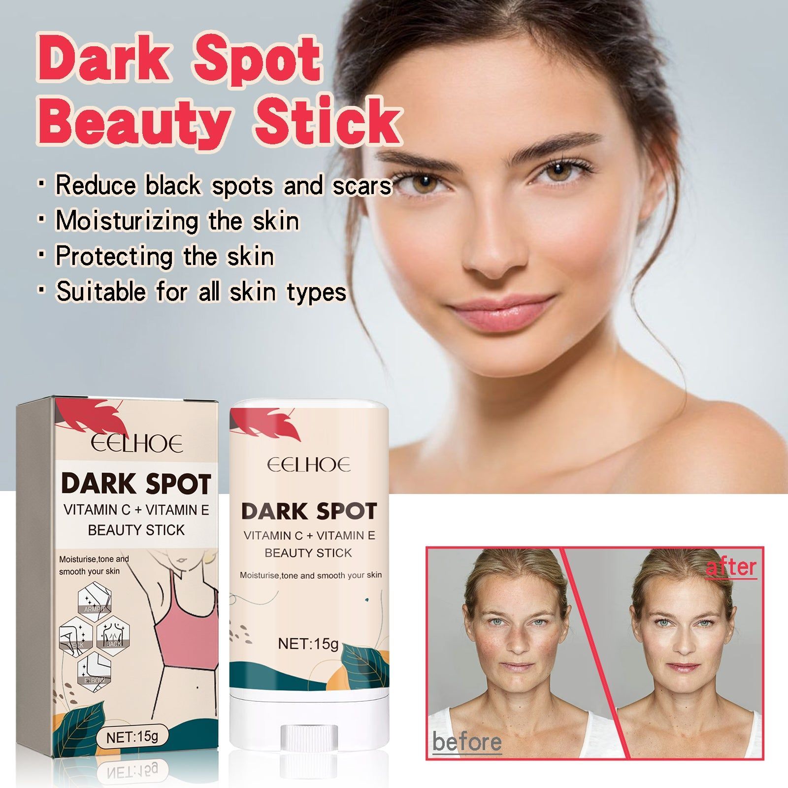 Dark Spot Repair Stick for Brightening, Moisturizing, and Scar Fade, Skin Lightening Solution ,15g