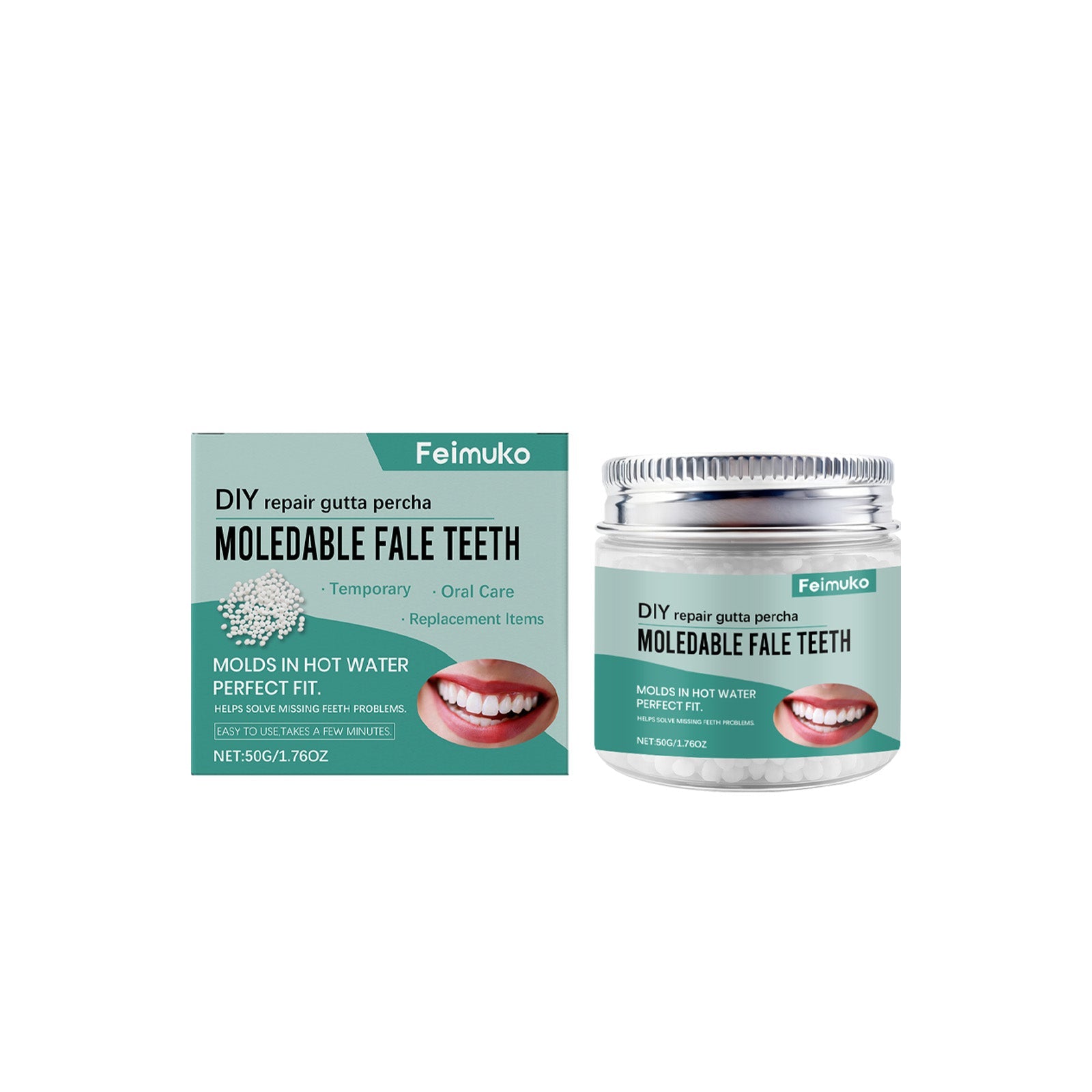 Temporary Dentures, Malleable Oral Care, Natural Fit, Easy to Use ,50g