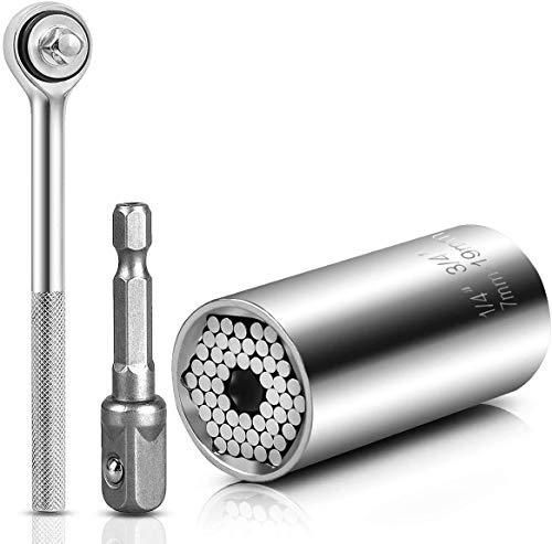 7-19mm Universal Socket Wrench Set Power Drill Ratchet Bushing Spanner Multifunction Hand Tools