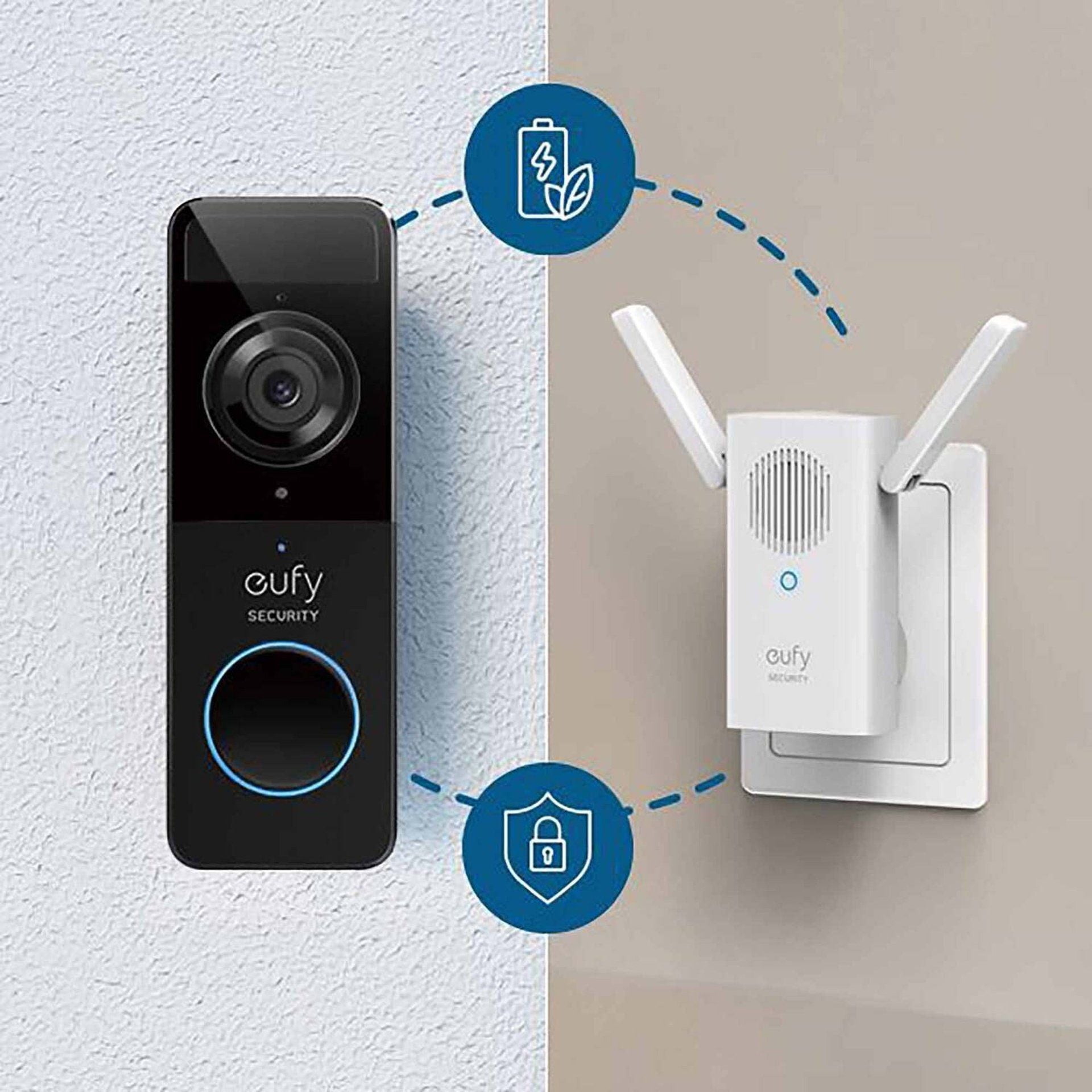 Eufy Video Doorbell 1080P Battery Powered, Black