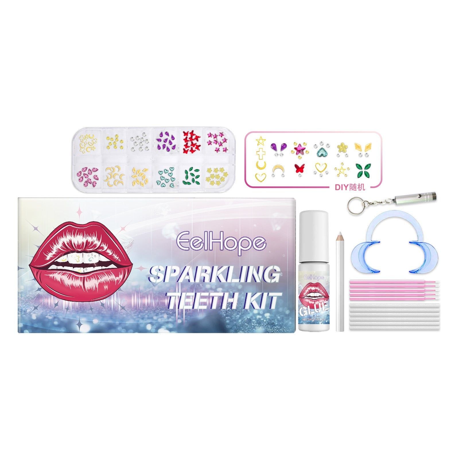 Creative Cosmetic Dentistry Kit, DIY Smile Crystal Drill Set, Fashion Beauty Tooth Decor ,1set