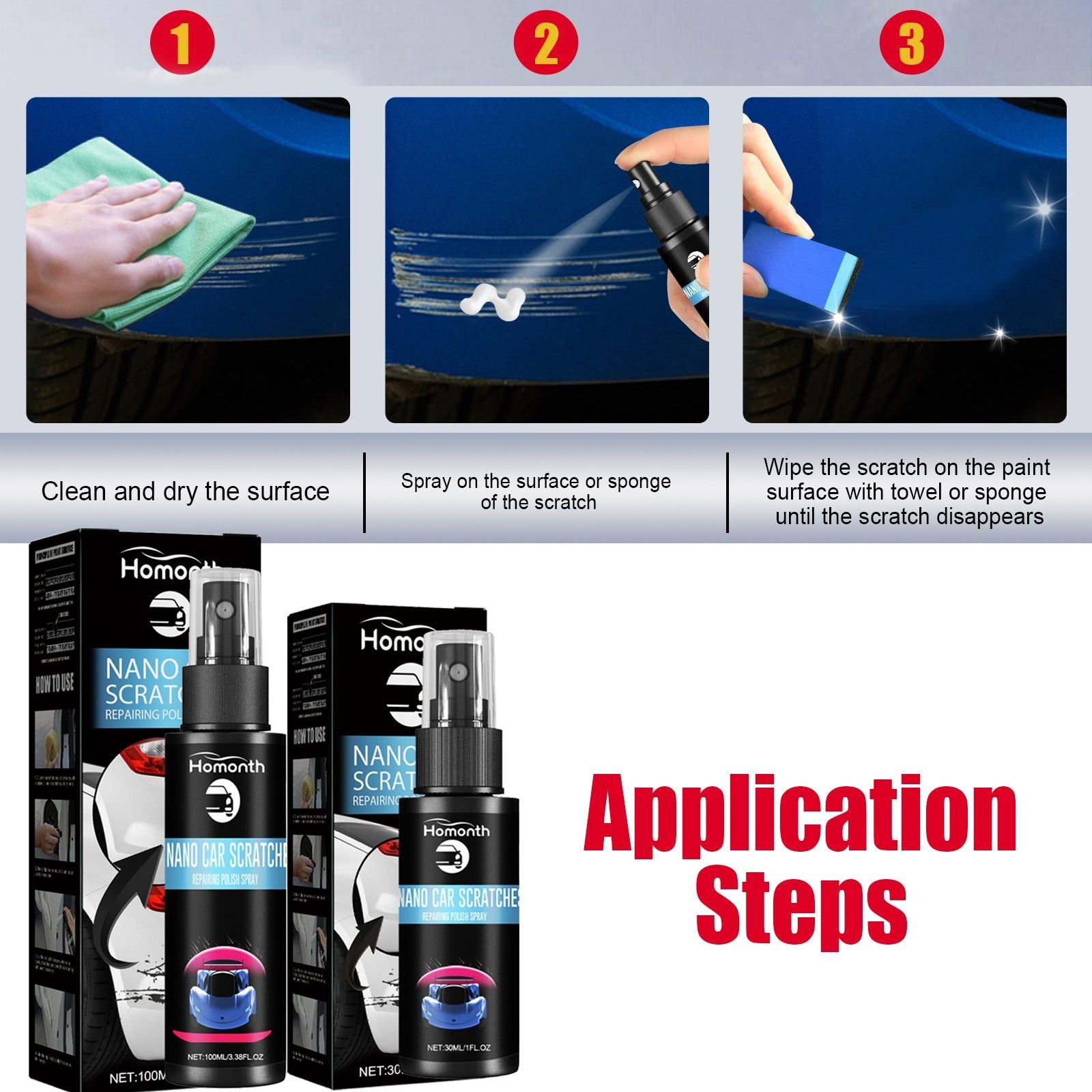 Car Scratch Repair Spray, Recondition & Clean Scratches, Easy & Fast Car Paint Touch Up ,30ml