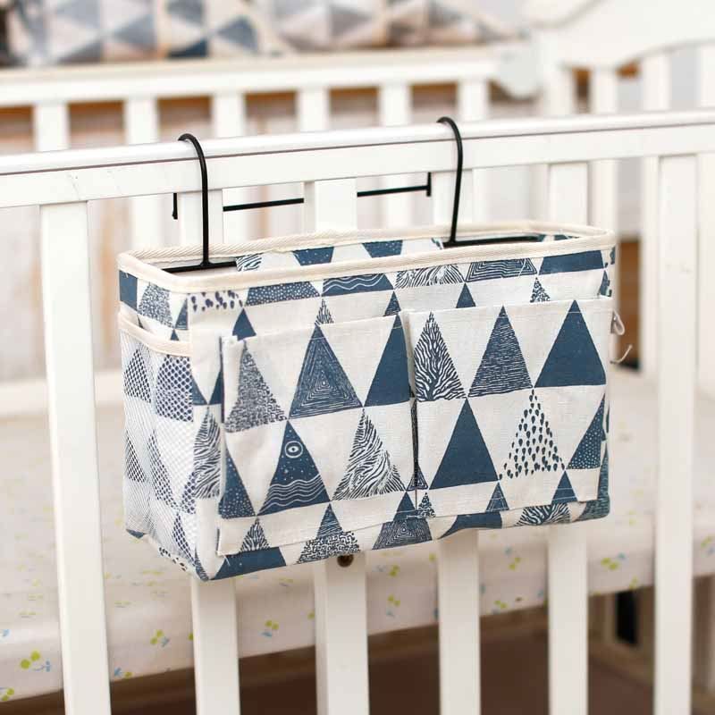 2pcs Bed Hanging Organizer Fabric Storage Baskets Bedside Caddy Crib Organizer