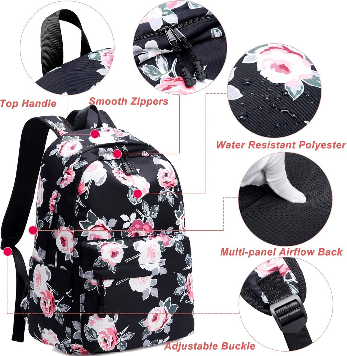 Teen Backpacks for Girls School Bags Student Bookbags with Lunch Box Pencil Case