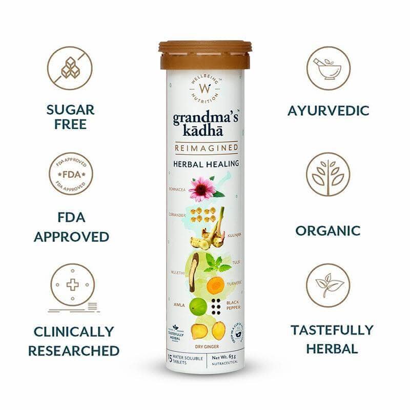 Wellbeing Nutritions Grandma's Kadha Immunity Booster, Effervescent Tablets