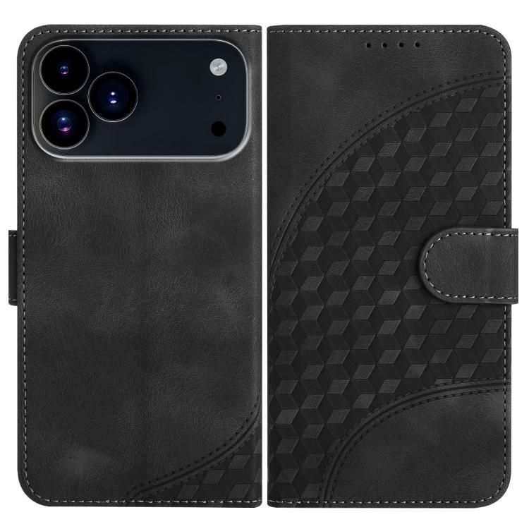 For iPhone 18 Pro Max / iPhone 17 Pro Max YX0060 Elephant Head Embossed Phone Leather Case with Lanyard