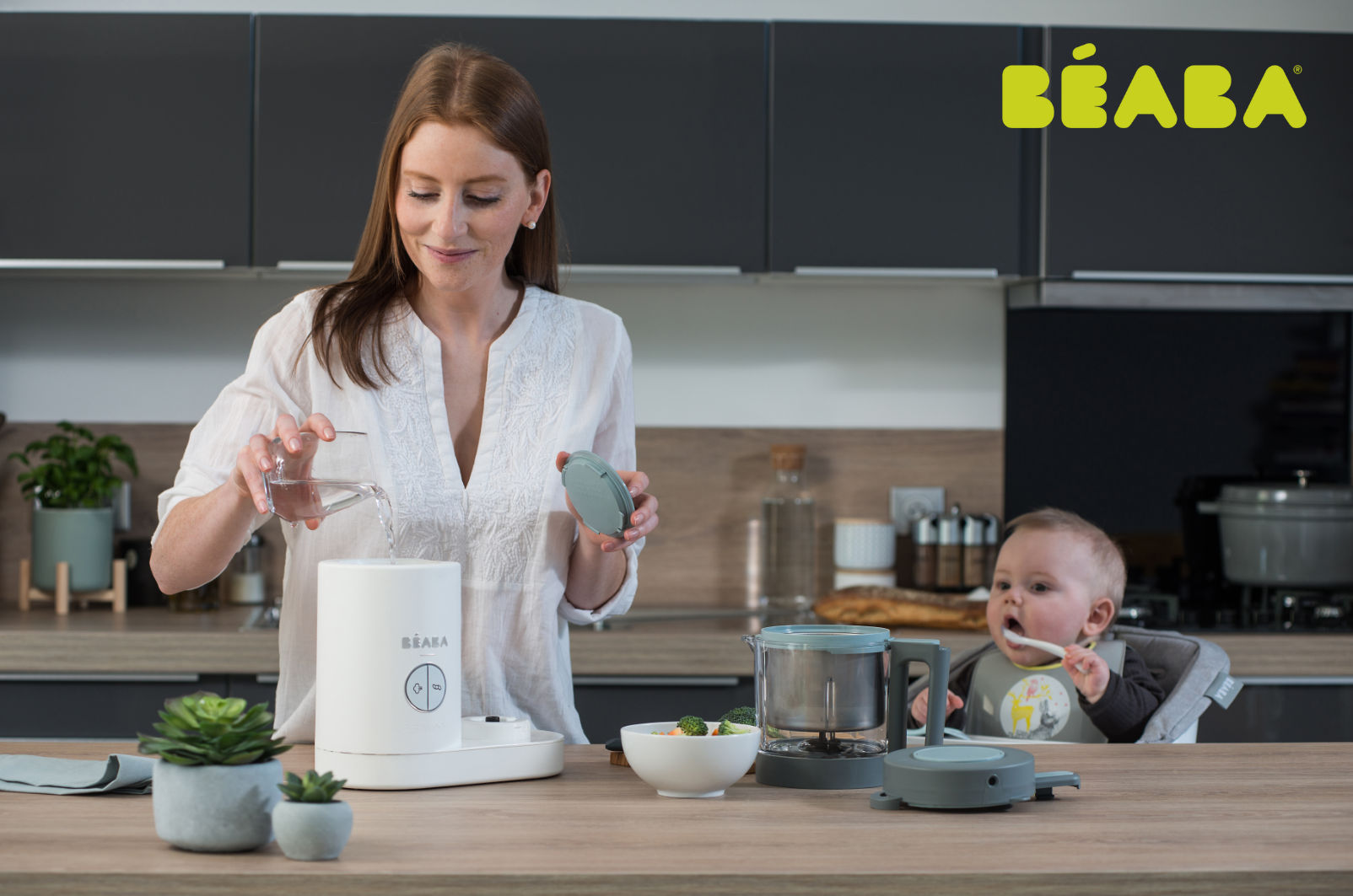 Béaba Babycook Neo 6-in-1 Baby Food Maker – Grey/White