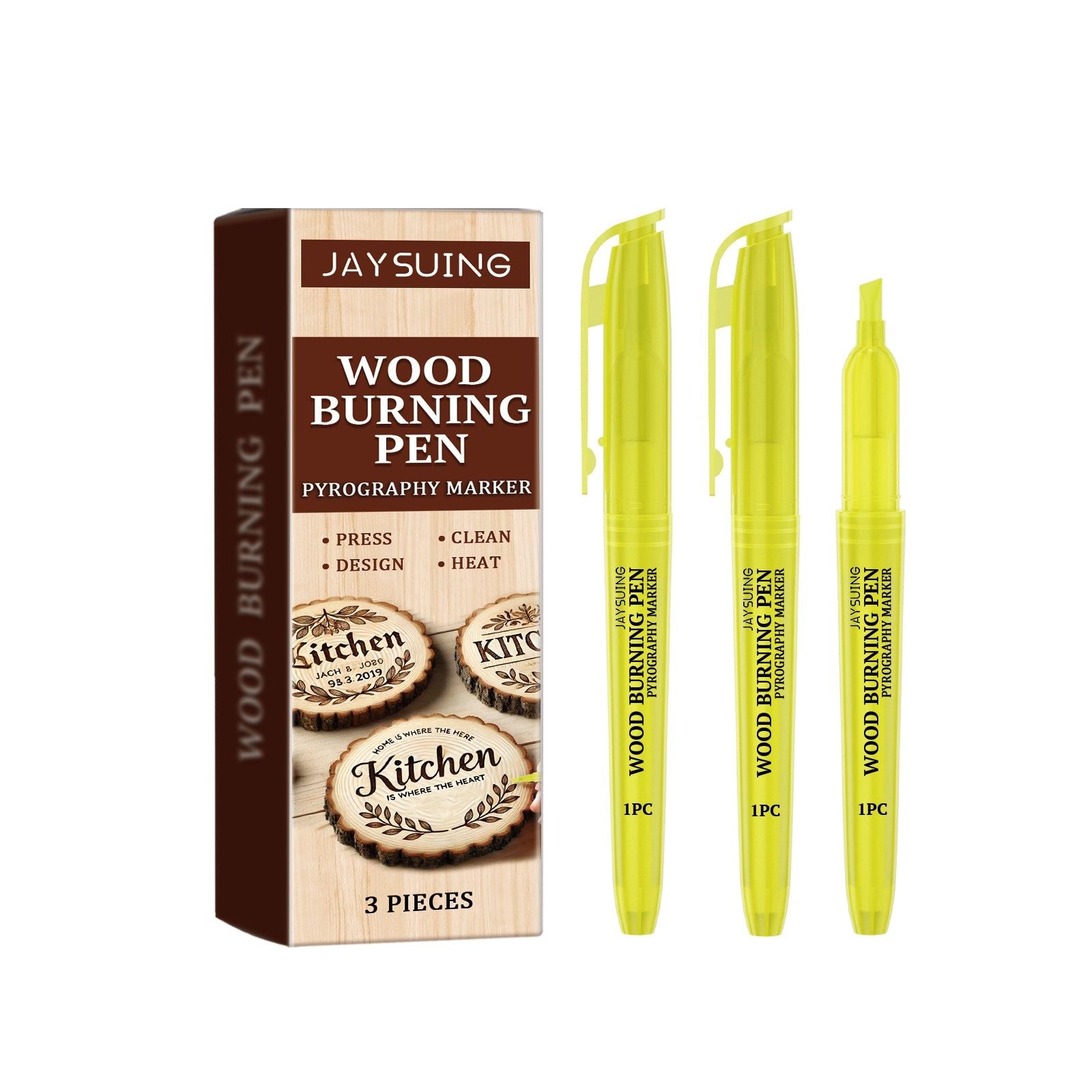 Create Stunning Pyrography Art with Our Easy-to-Use Wood Burn Pen Marker ,3 pieces