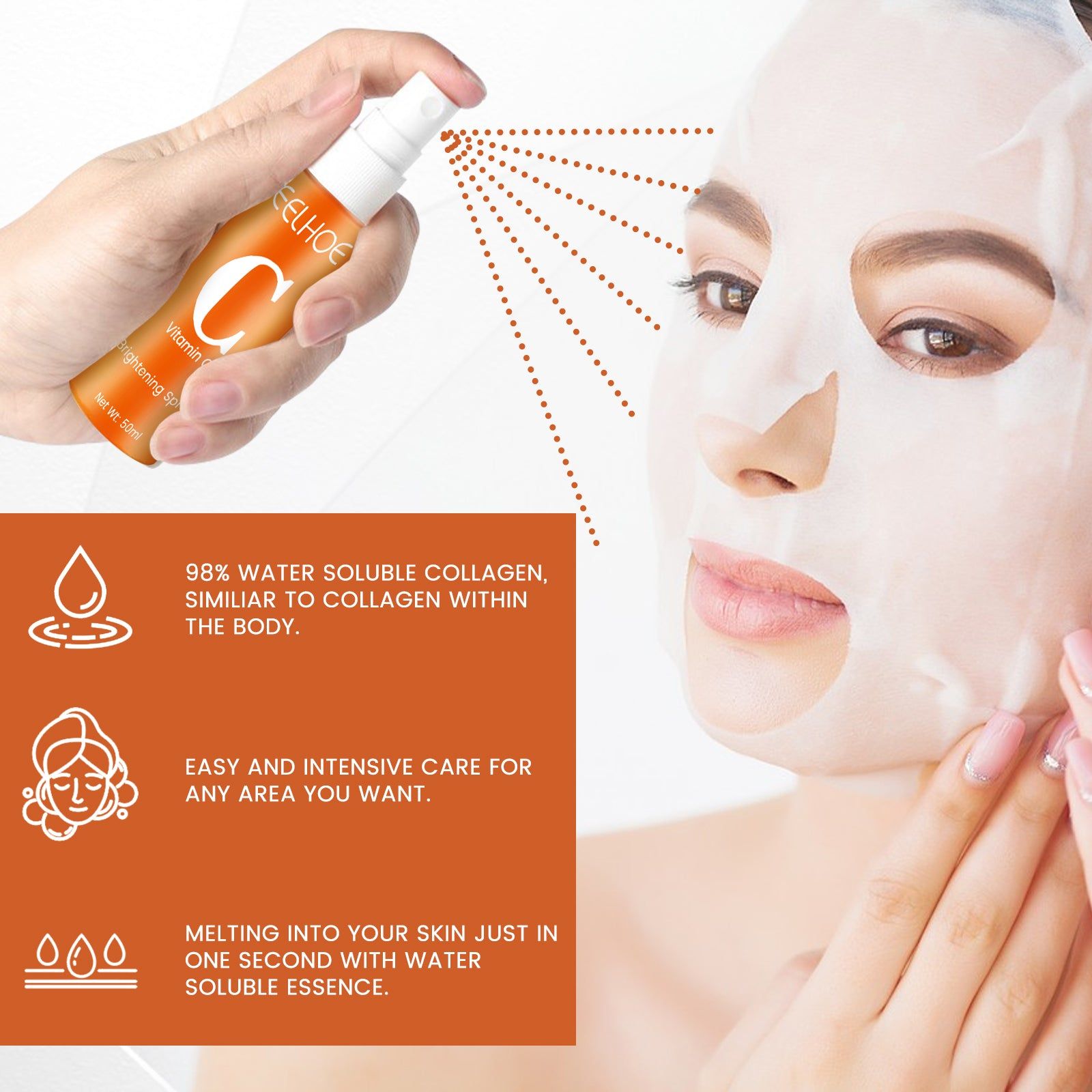 Collagen Mask Spray Anti-Aging Hydrating Moisturizer for Youthful Skin ,1set