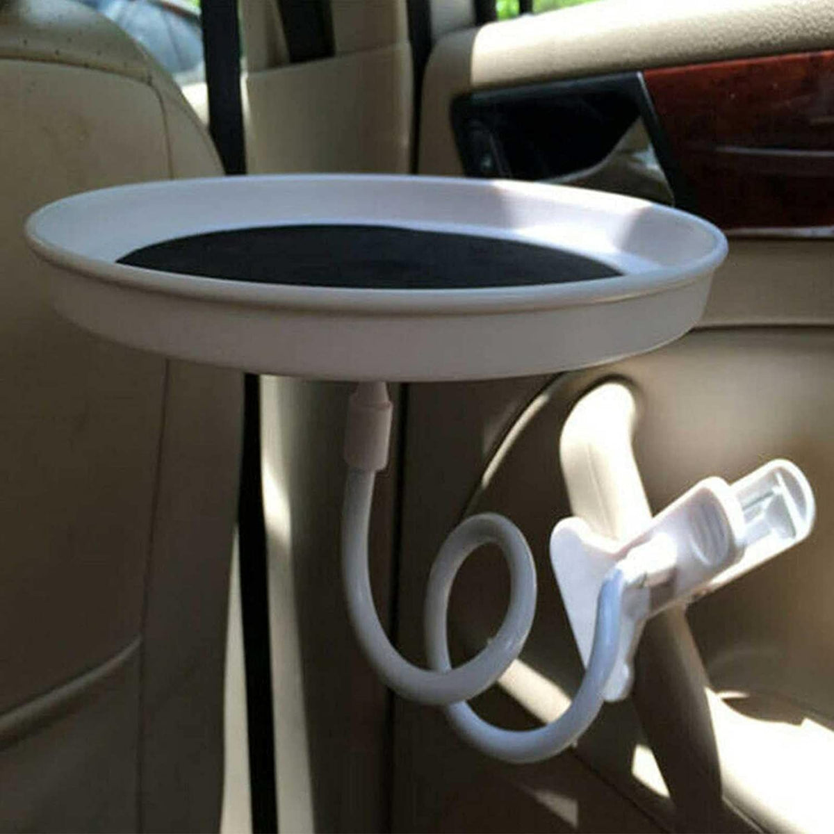 Car Seat Food Table Swivel Mount Holder Travel Drink Table Round Stand Food Tray