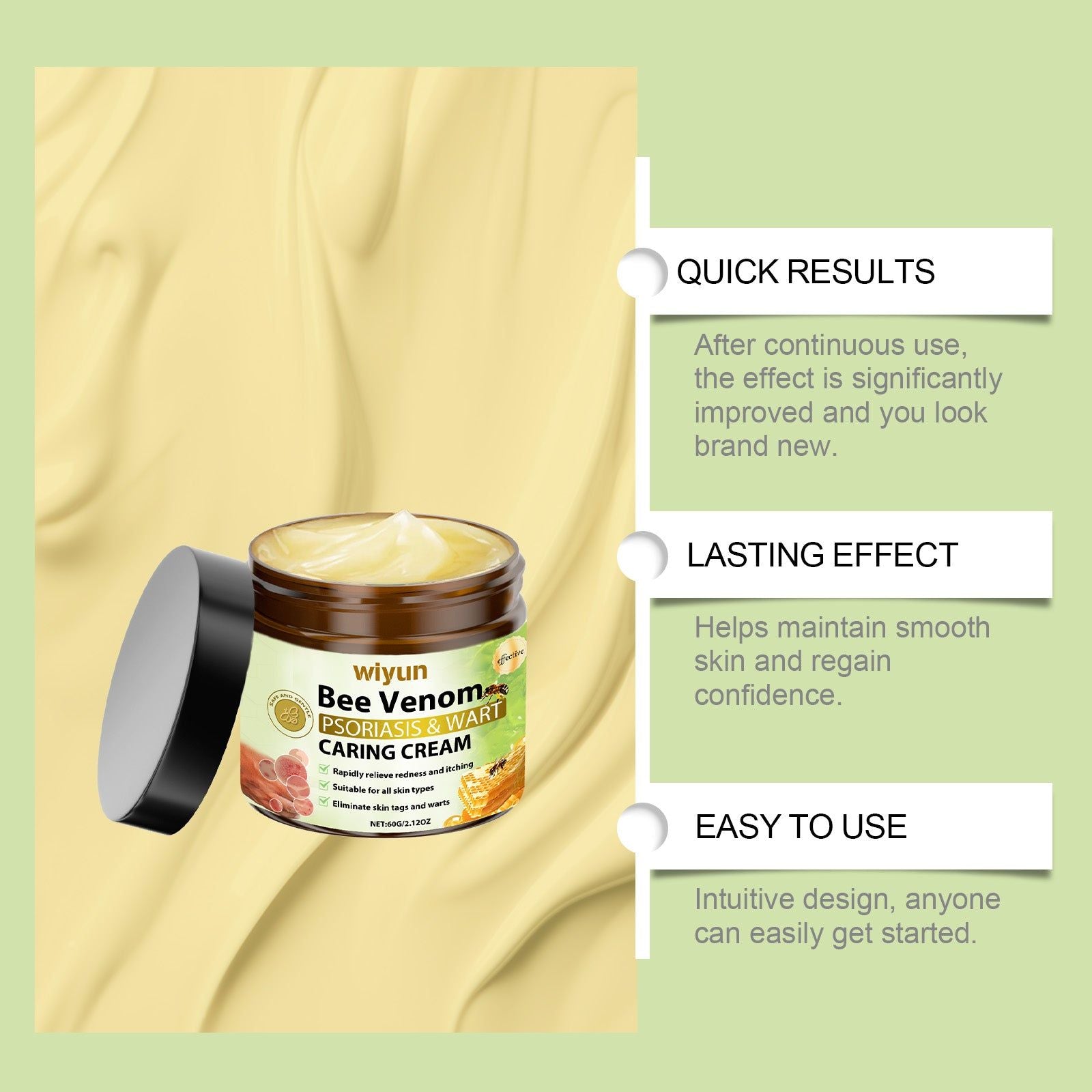 Bee Venom Skin Care Cream, Nourish & Remove Skin Tags, Gentle Face & Body Treatment ,60g