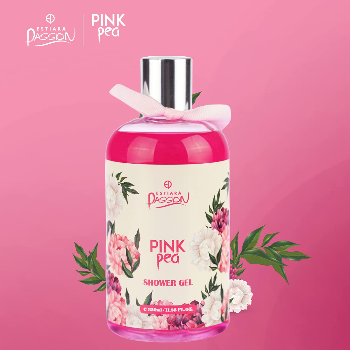 Estiara Passion Pink Pea Bath & Body 3 Piece Gift Set For Women (Body Lotion 350ml + Shower Gel 350ml + Fragrance Mist 250ml)