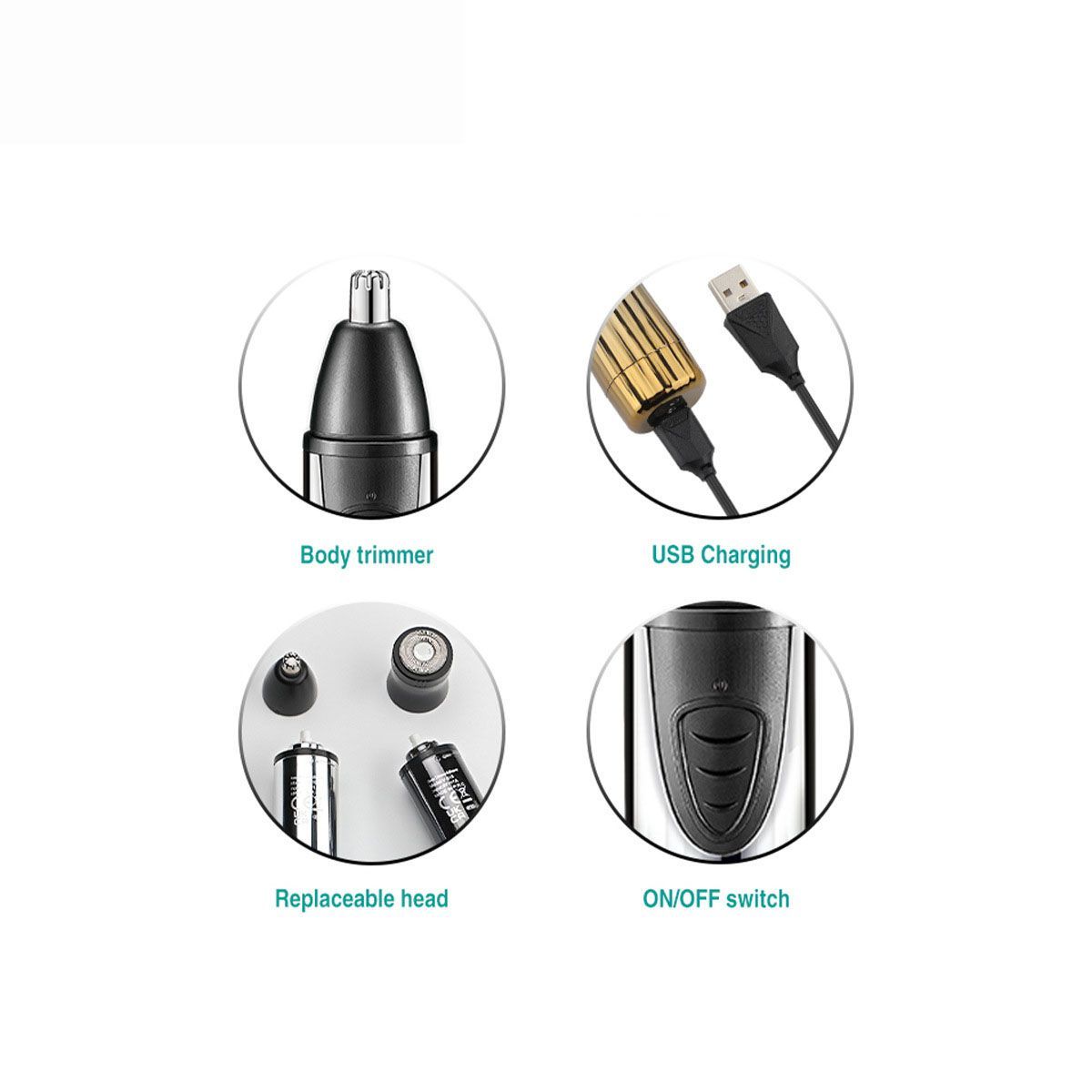 2-in-1 Waterproof Nose Hair Trimmer