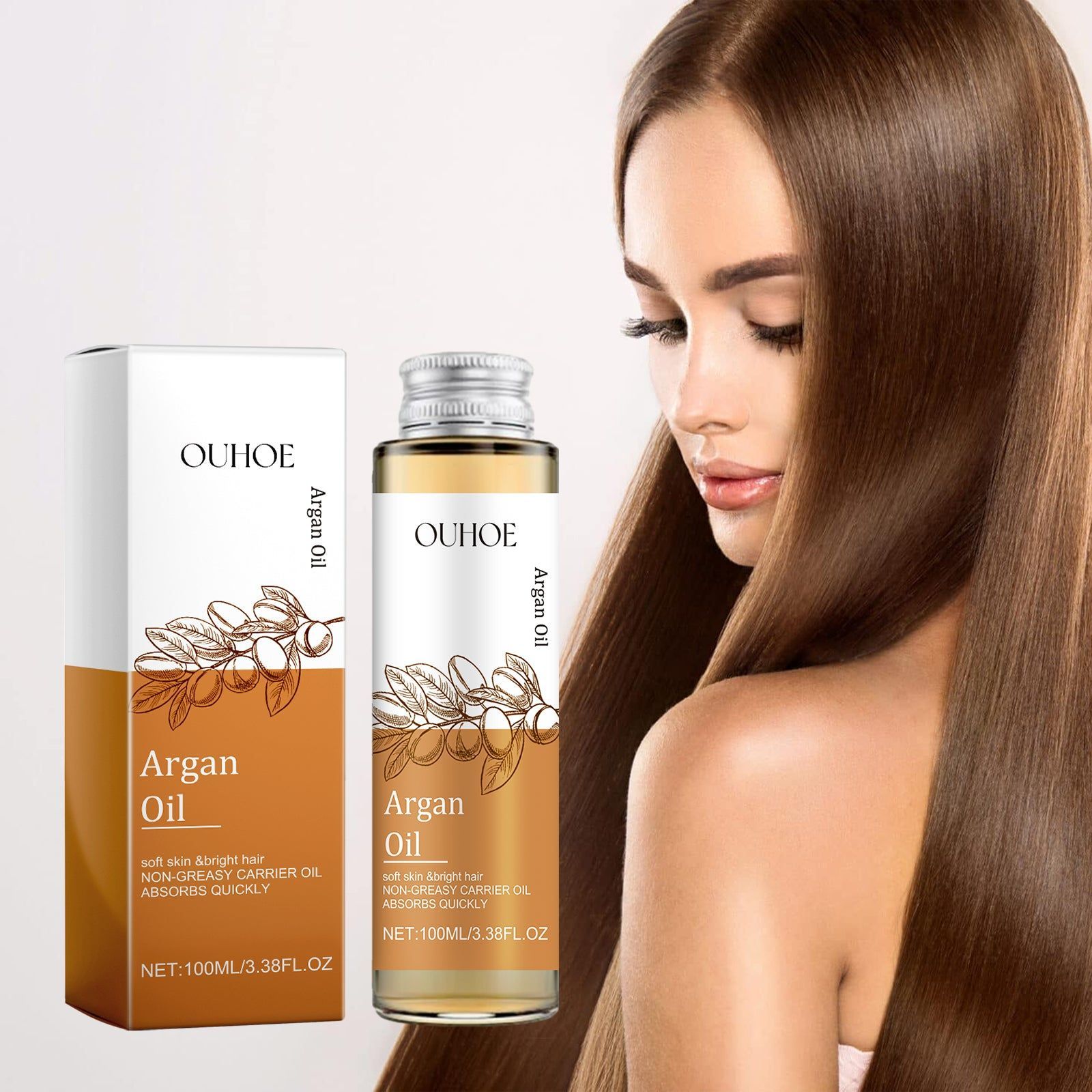 Argan Oil Body Massage Treatment for Skin Brightening and Hair Nourishment, Multi-Effect Moisturizer ,100ml