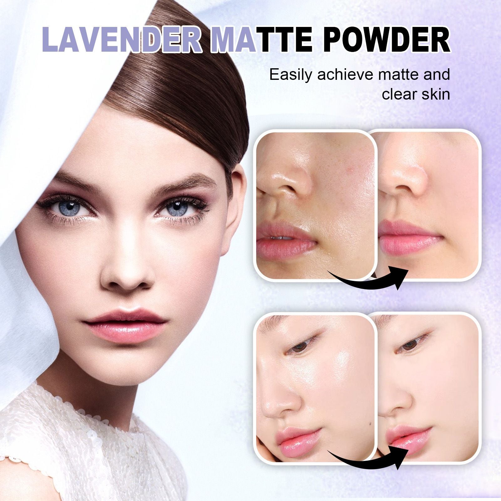 Lavender Matte Pressed Powder Oil Control Long-Lasting 10g