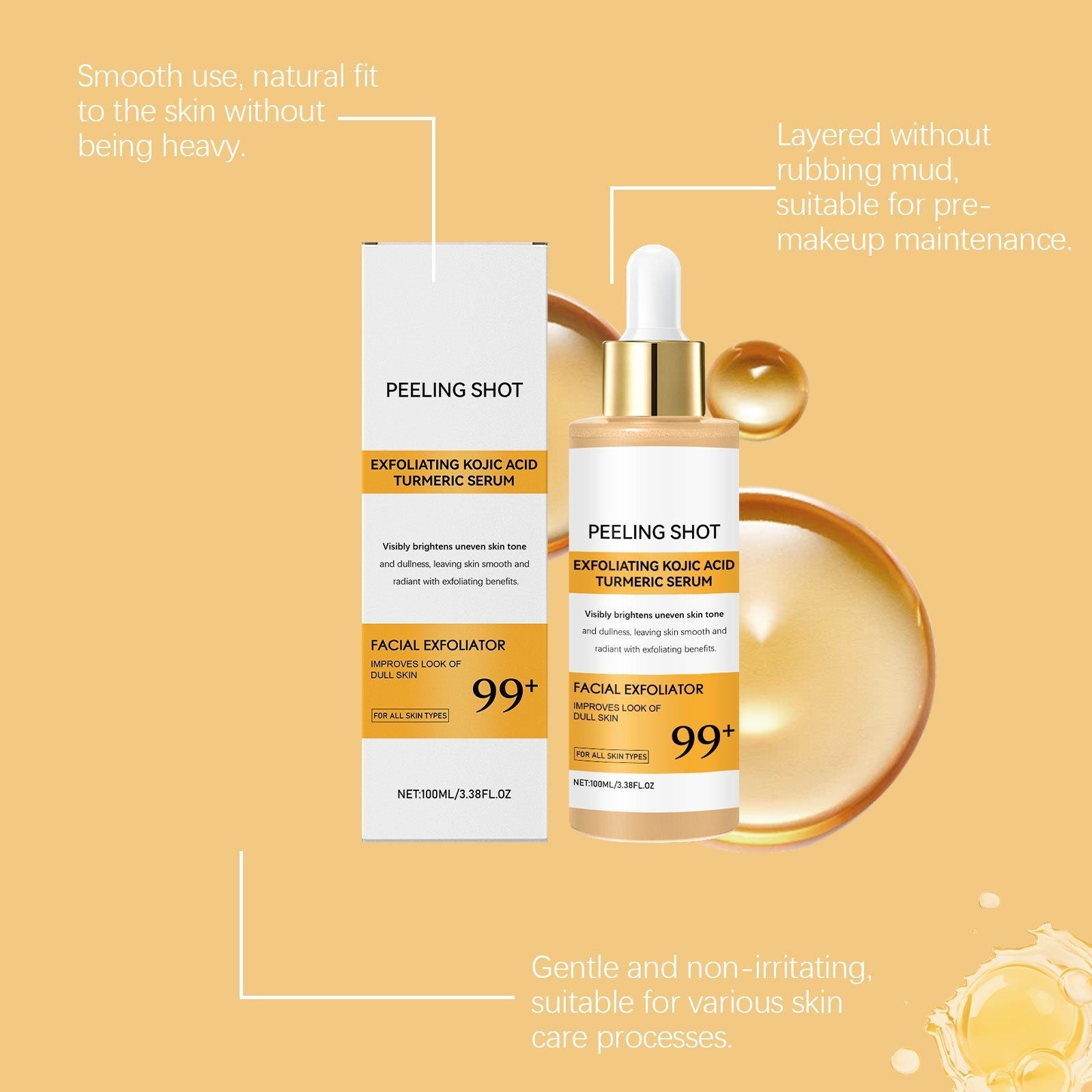 Brightening Skin Care Kojic Acid Turmeric Essence, Hydrating, Pore Refining, All Skin Types ,100ml
