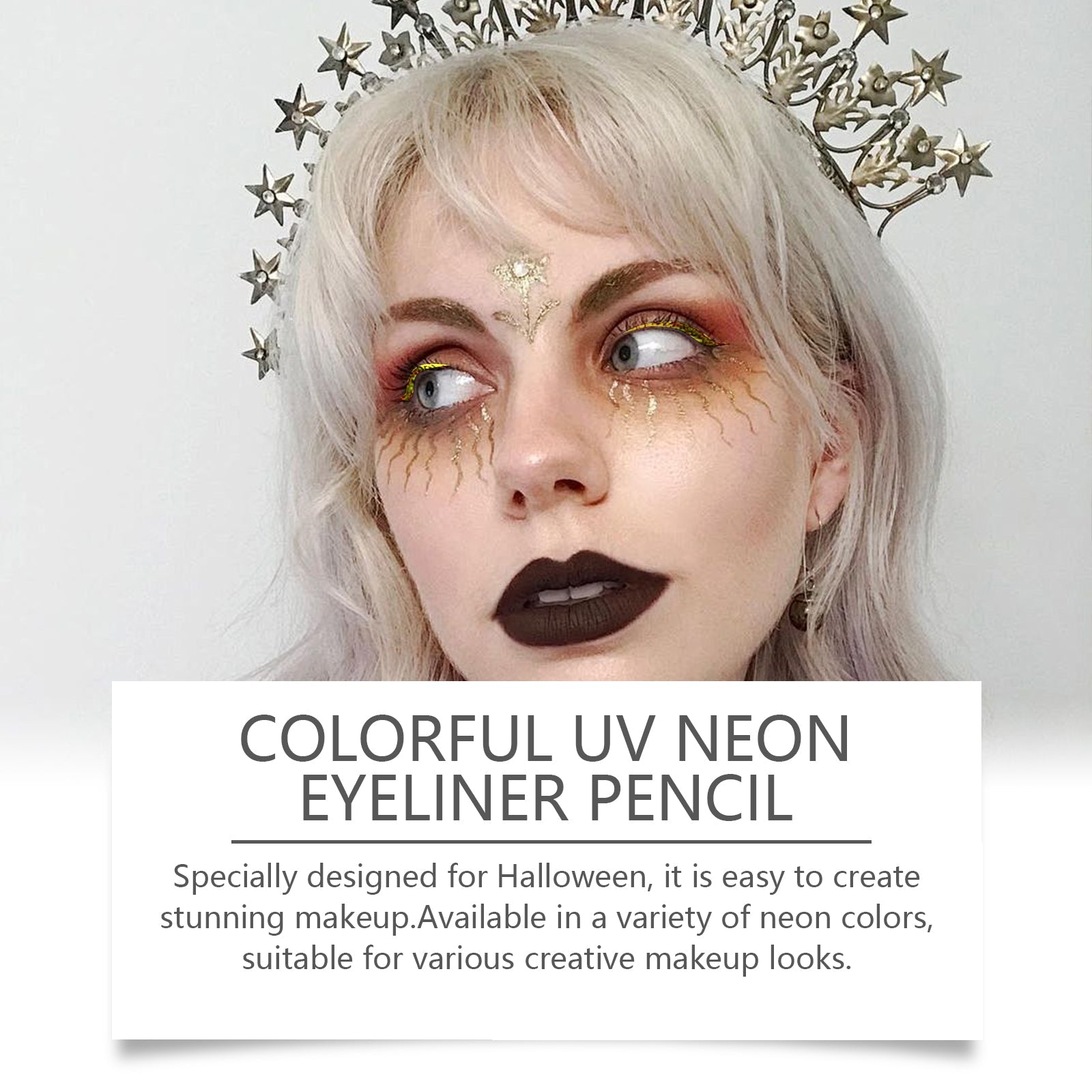 Neon UV Liquid Eyeliner, Silky Moisturizing, Long-Lasting, Perfect for Halloween Makeup ,0.6g