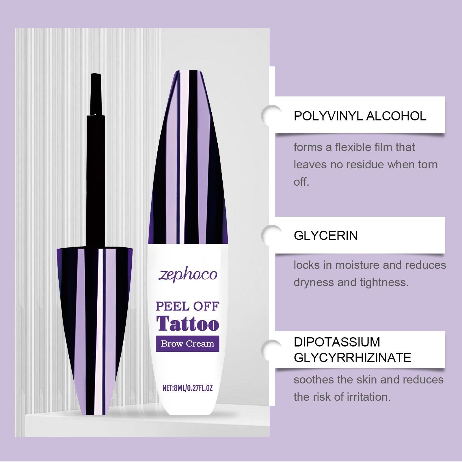 Liquid Eyebrow Pencil, Natural Flow, Long-Lasting, Smudge-Proof, Easy Application ,8ml