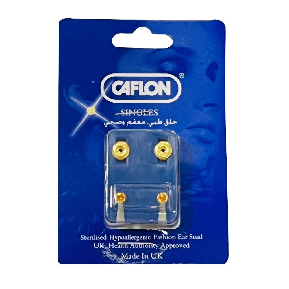 Caflon Singles Bezel Stone Gold Plated Earring, Assorted Stone Color