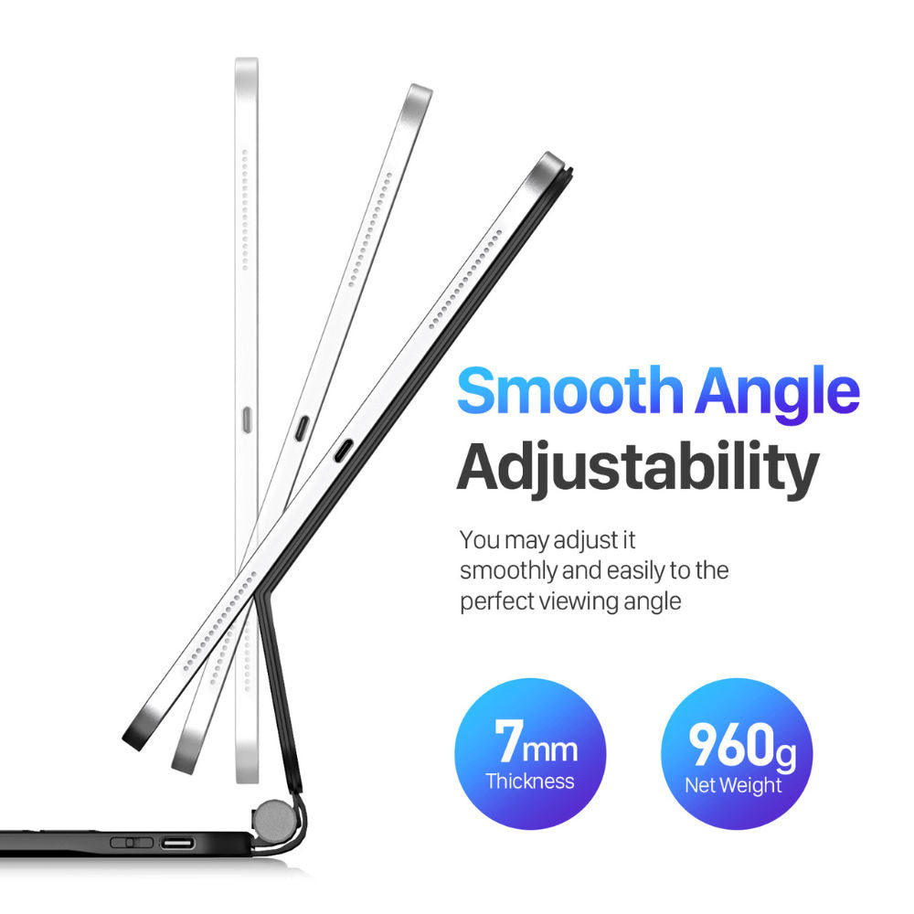 لوحة مفاتيح Infinyty MK-01 Series لأجهزة iPad Air و iPad Pro مقاس 11 بوصة، أسود، العربية-الإنجليزية