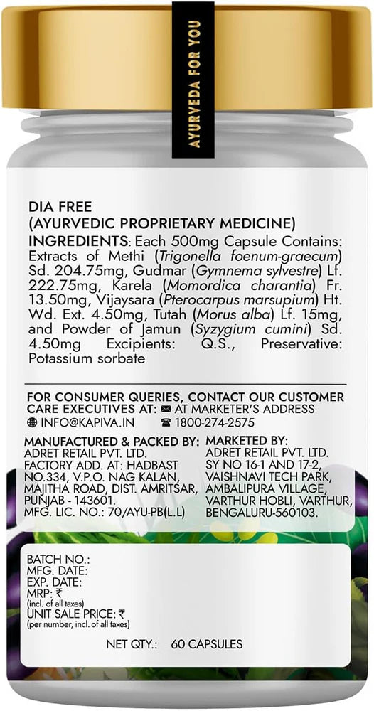 Kapiva Dia Free Capsules 60