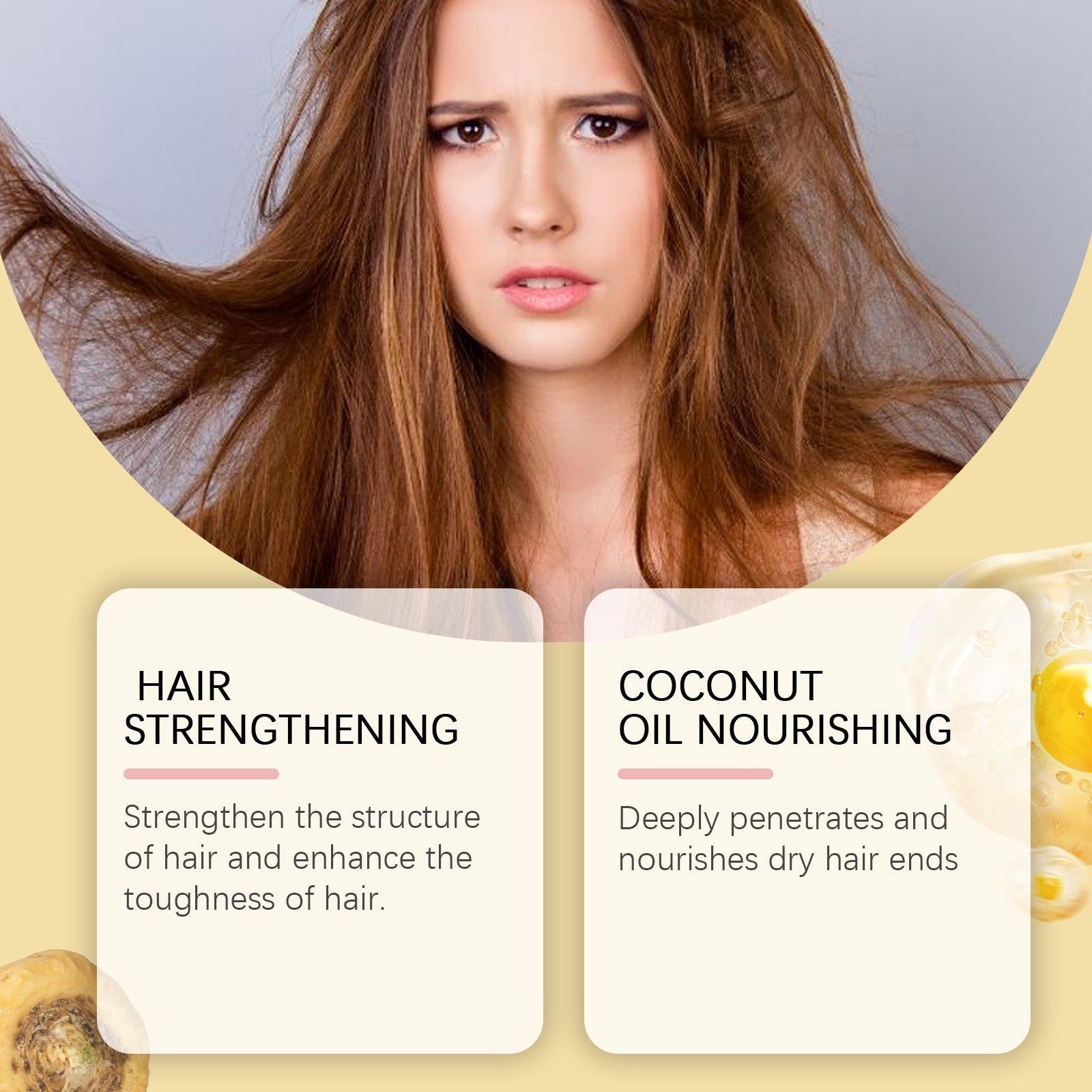 Collagen Hair Mask for Deep Repair, Nourishing Hair Care for Dry Frizzy Hair ,100g