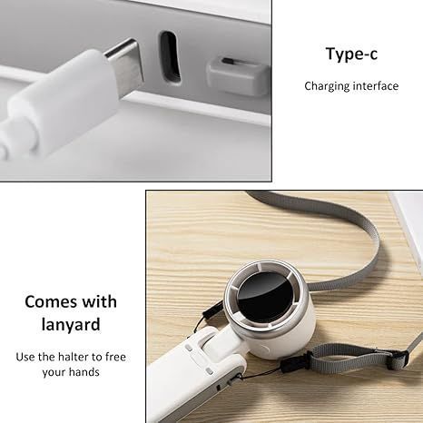 Portable Handheld Fan USB Rechargeable 5 Speed 3600mAh Foldable Fan for Office Desk