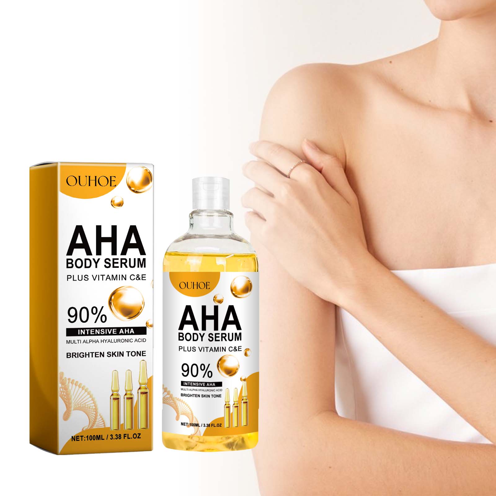 Hydroxy Facial Body Serum for Gentle Skin Care, Brightening, Moisturizing, Anti-Aging ,100ml
