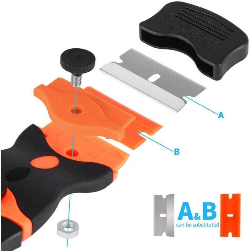 21pcs Set Glass Scraper Double-edged Metal Blade Sticker Remover Window Cleaning Tool
