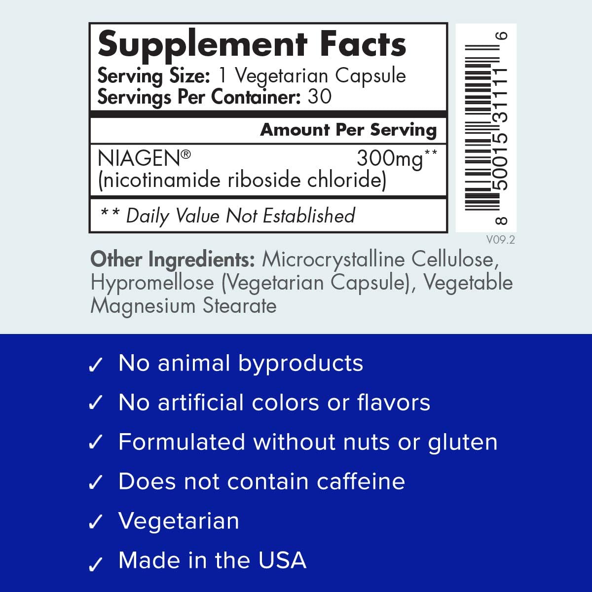 TRU NIAGEN Patented NAD+ Supplement for Anti Aging and Cell Regeneration, Niagen, 60 300 mg Servings | Supports Cellular Energy, Brain, Muscle | Nicotinamide Riboside (NR) Take 2 Daily | 2 Bottles