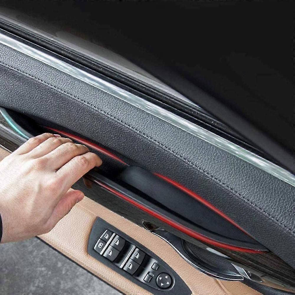 4pcs Inner Door Handle Trim Cover Compatible with BMW 7 Series F01 F02 2008-2015 - ABS Protective Panel Set Black