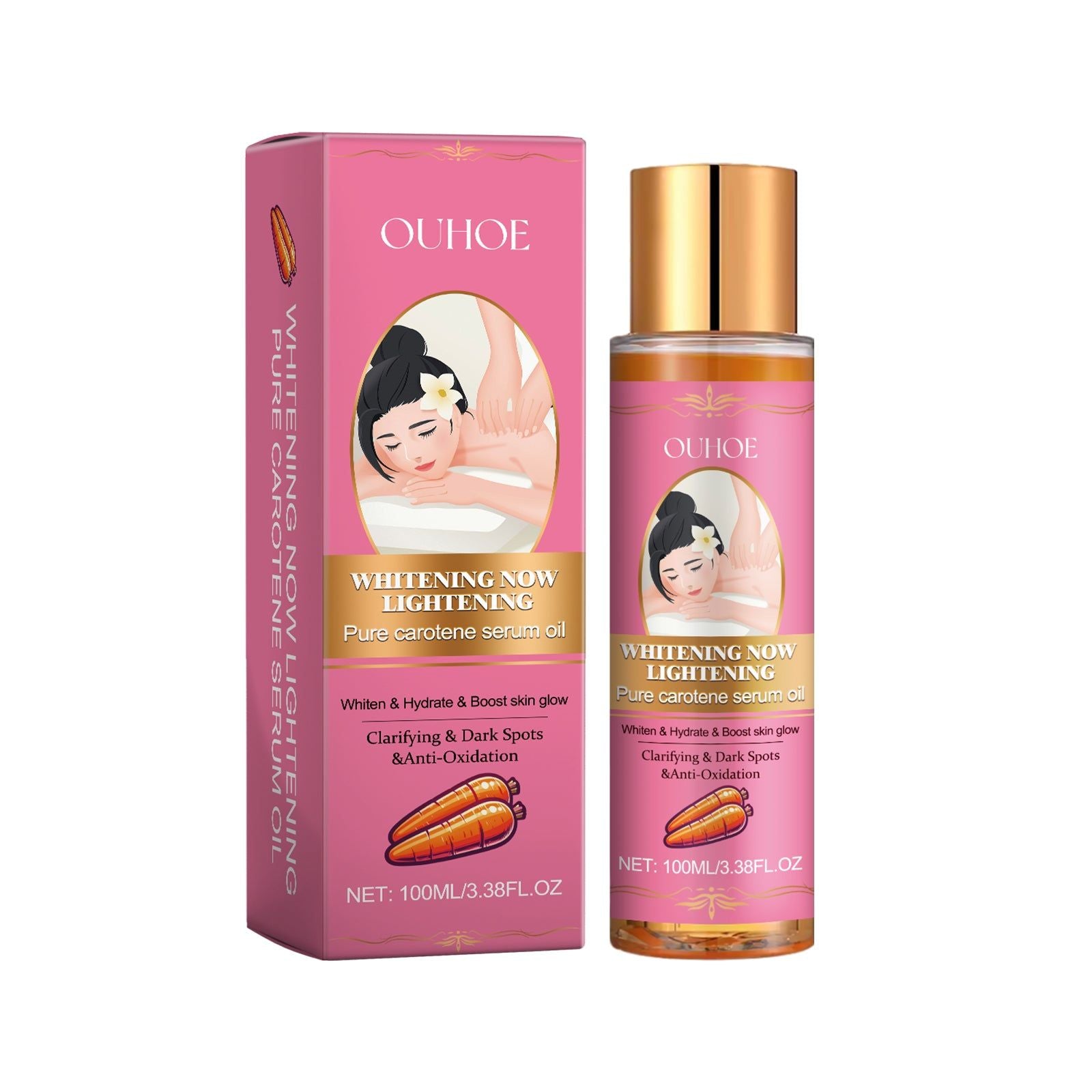 Carotene Whitening Essential Oil, Moisturizing and Brightening Skin, Anti-Aging, Natural Glow ,100ml