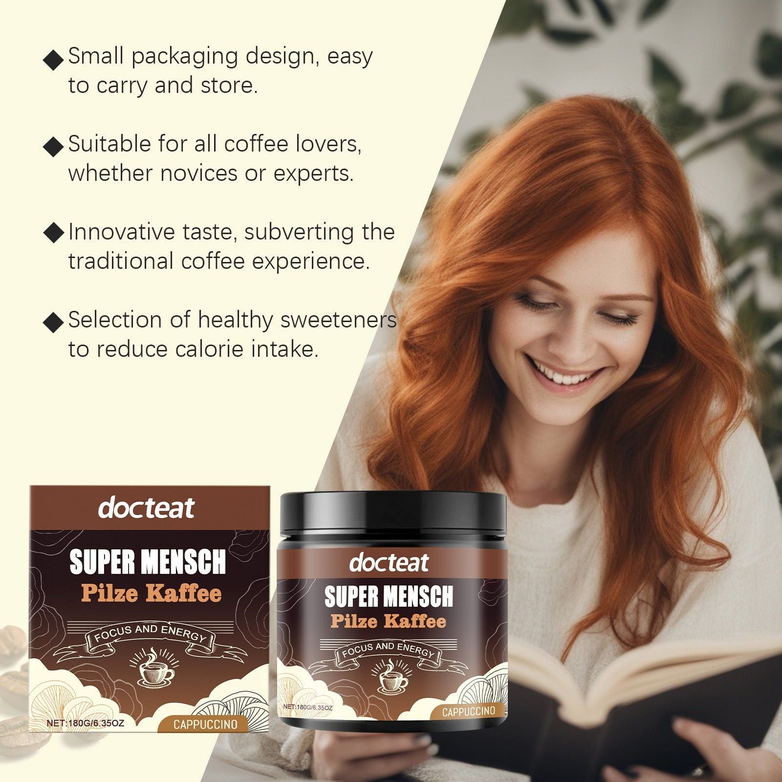 Boost Your Body Care with Instant Mushroom Coffee, Healthy, Energizing, Natural ,180g