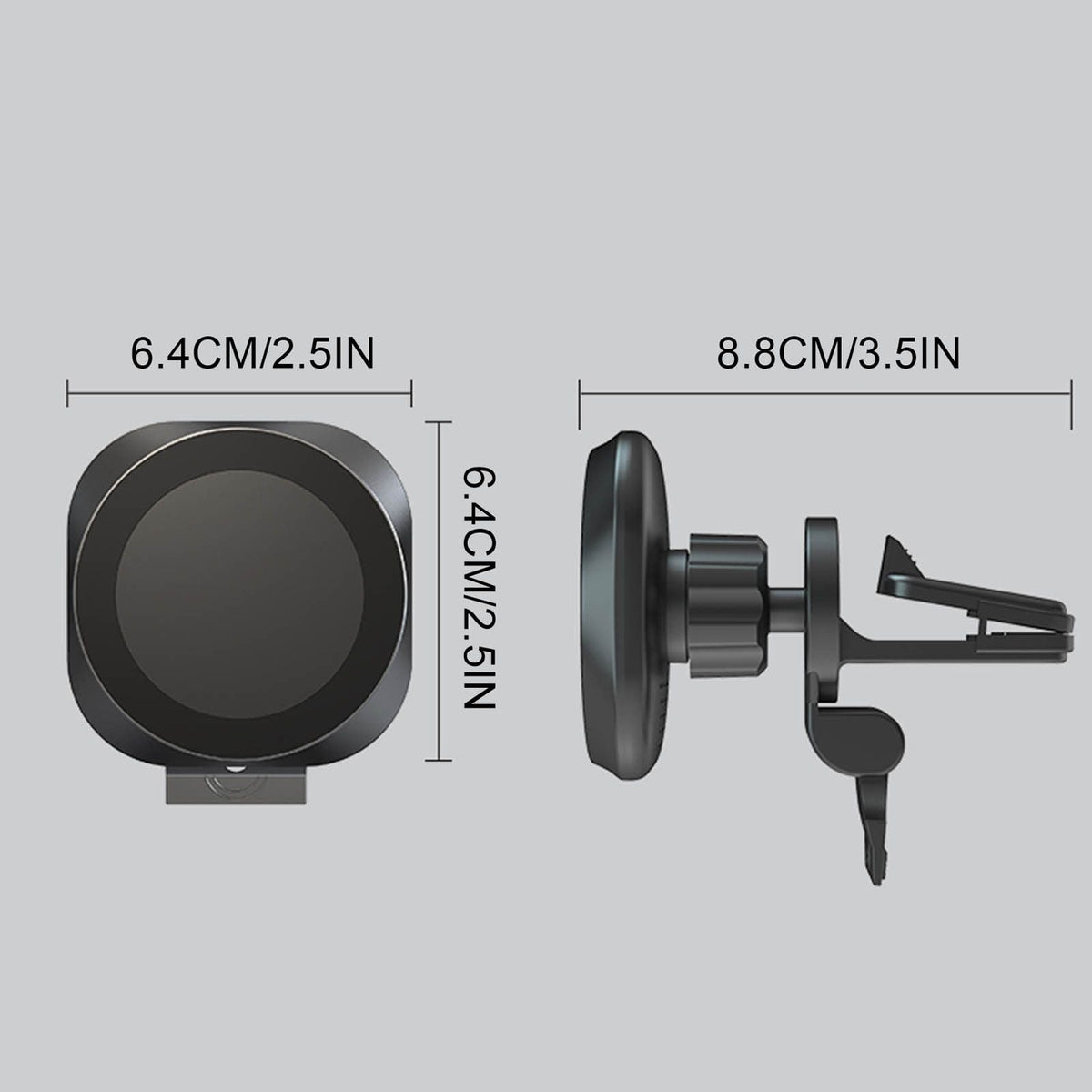Magnetic Wireless Car Charger Air Vent Phone Mount With 360 Degree Rotation