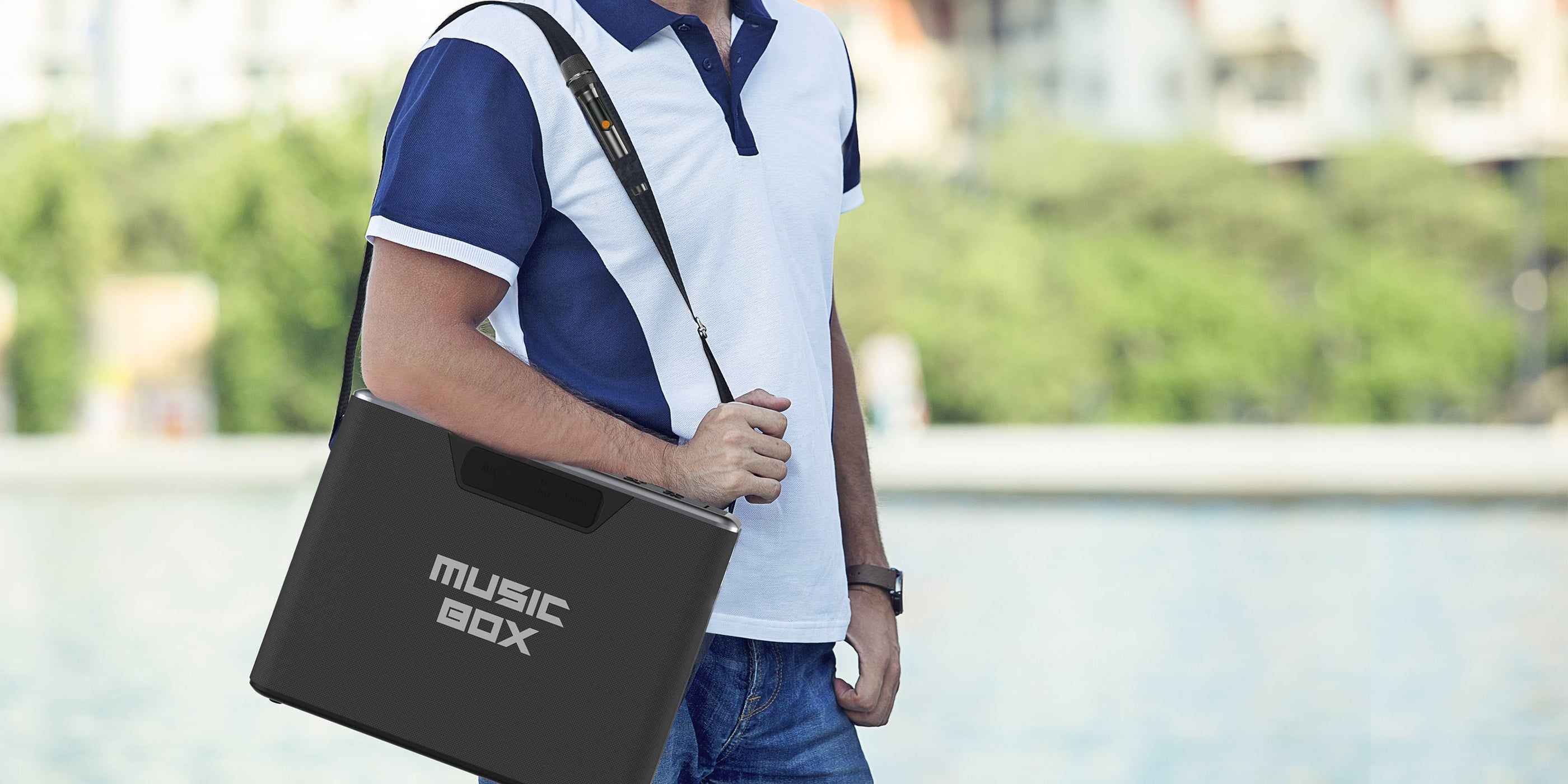 HiFuture Karaoke Musicbox 100W, Portable Wireless Bletooth Speaker with Dual Wireless Microphones