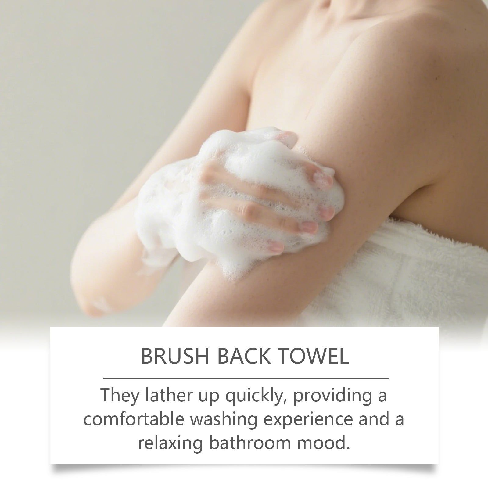 Back Scrubber, Soft Skin-Friendly Bath Towel for Easy Back Cleaning ,1pcs