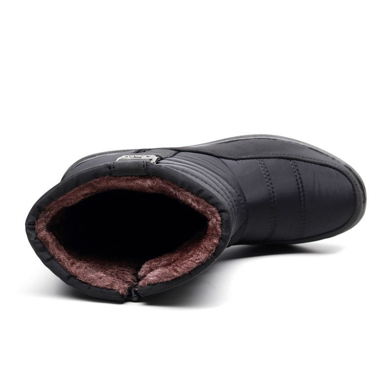 Metal Buckle Thickened Fur Warm Waterproof Winter Boots for Women