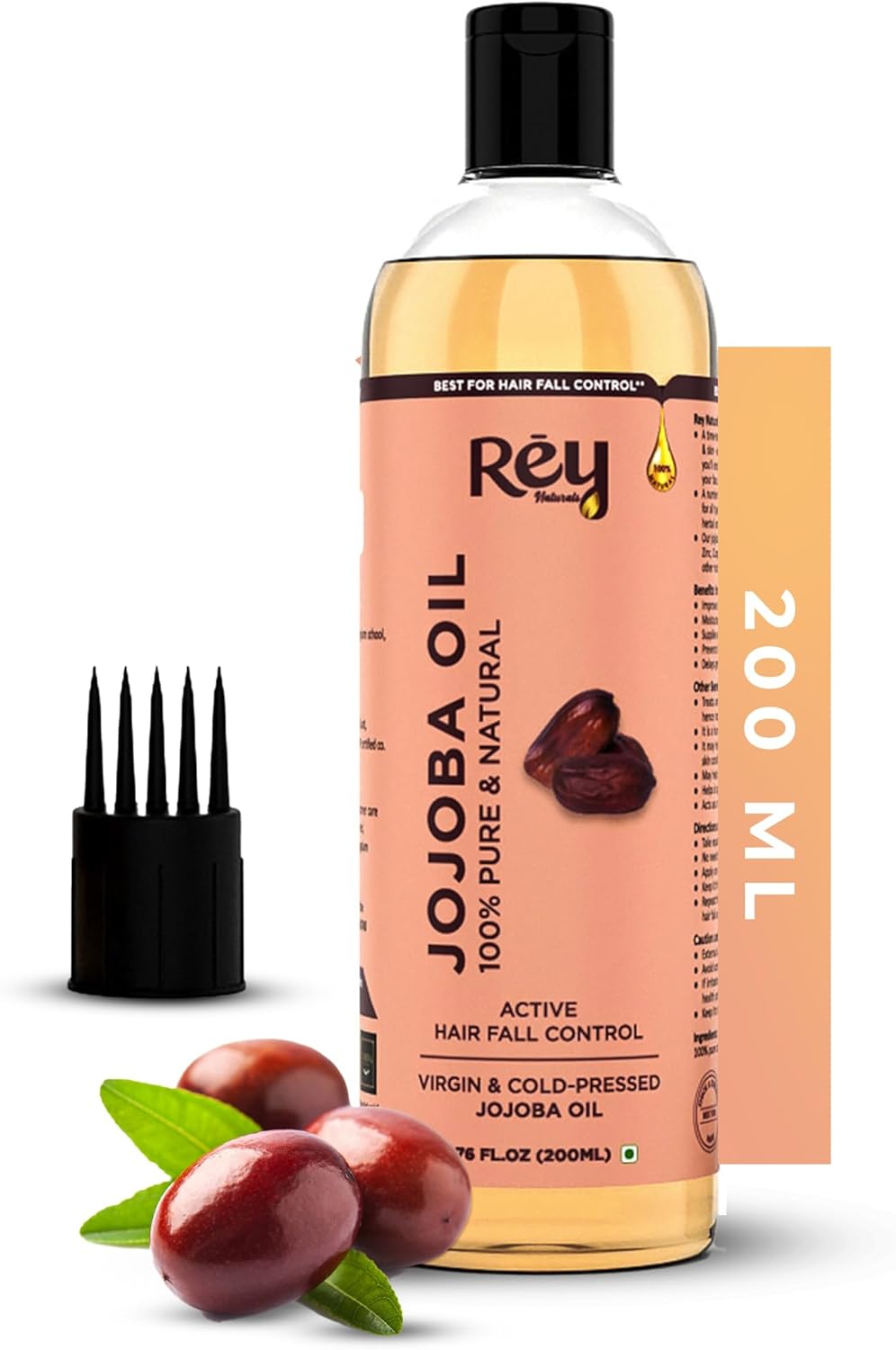 Rey Naturals Cold Pressed Jojoba Oil For Hair Growth 200 ml