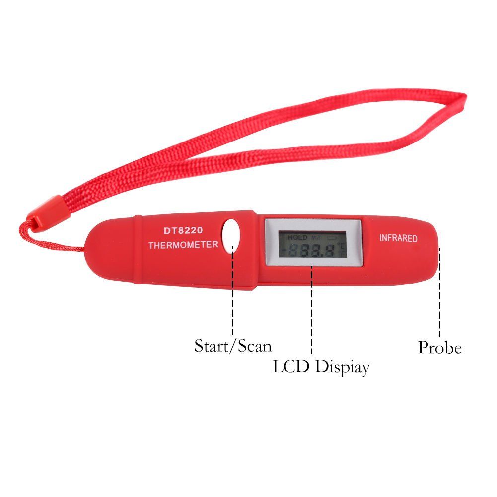 DT8220 Non-Contacting Mini Infrared Thermometer LCD Display Thermometer Pen