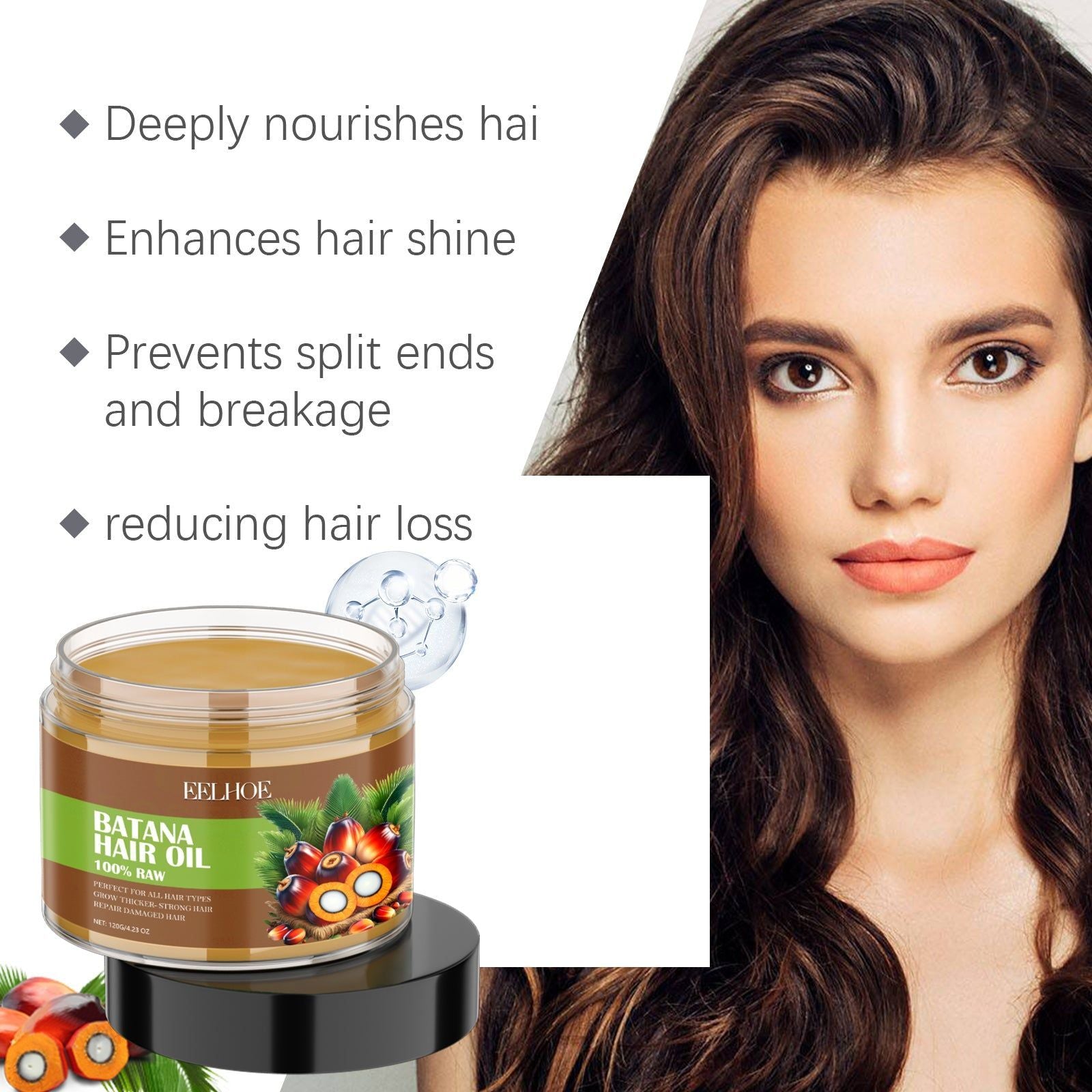 Batana Hair Care Oil, Nourishes, Moisturizes, Thicker, Glossy Hair, Safe, Easy to Use ,120g