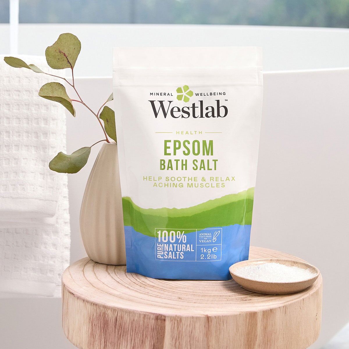 Westlab 100% Pure Reviving Epsom Salt, 1 Kg