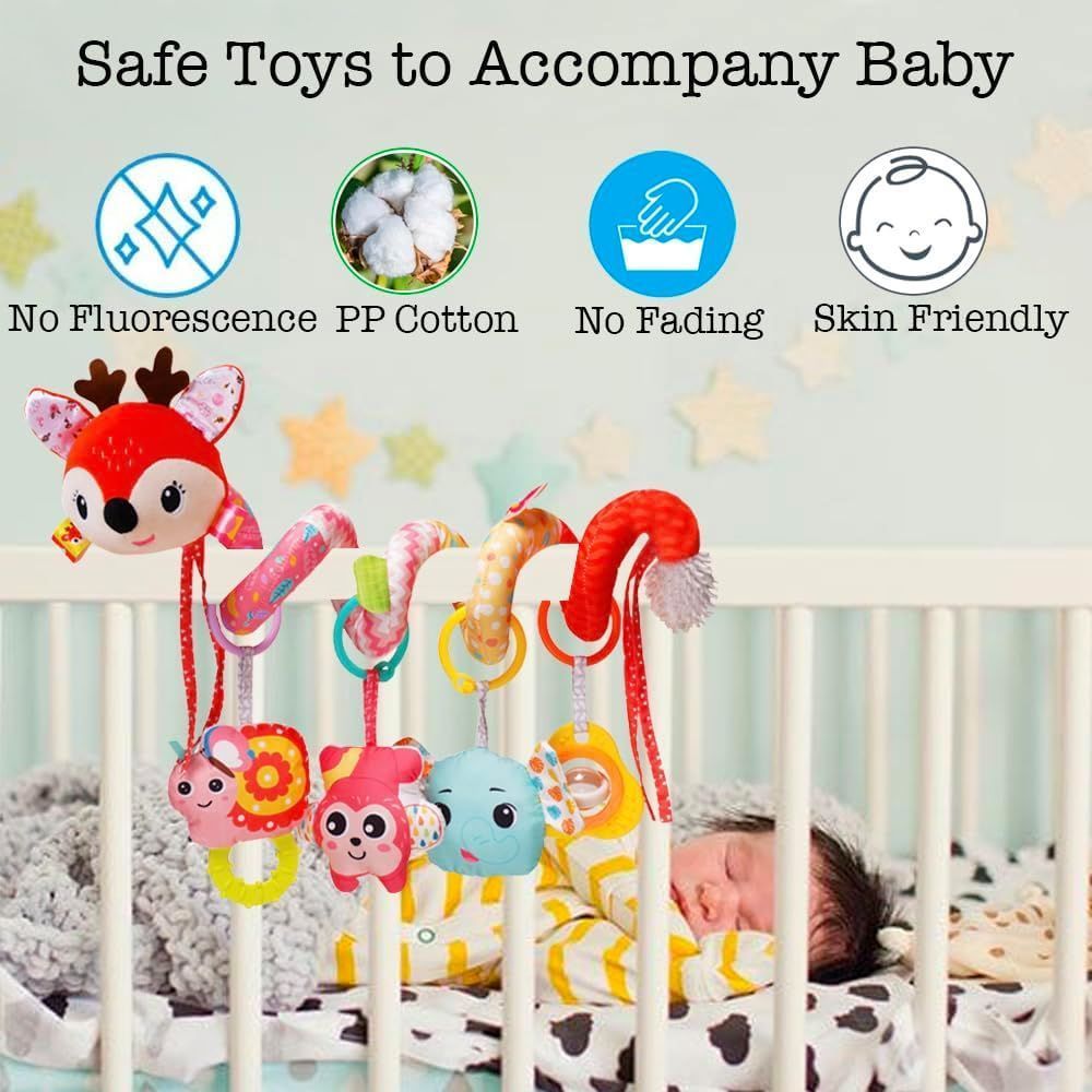 Stroller Toys Car Seat Toys for Babies 0-6 Months Infants Activity Spiral Hanging Crib Toy Gift