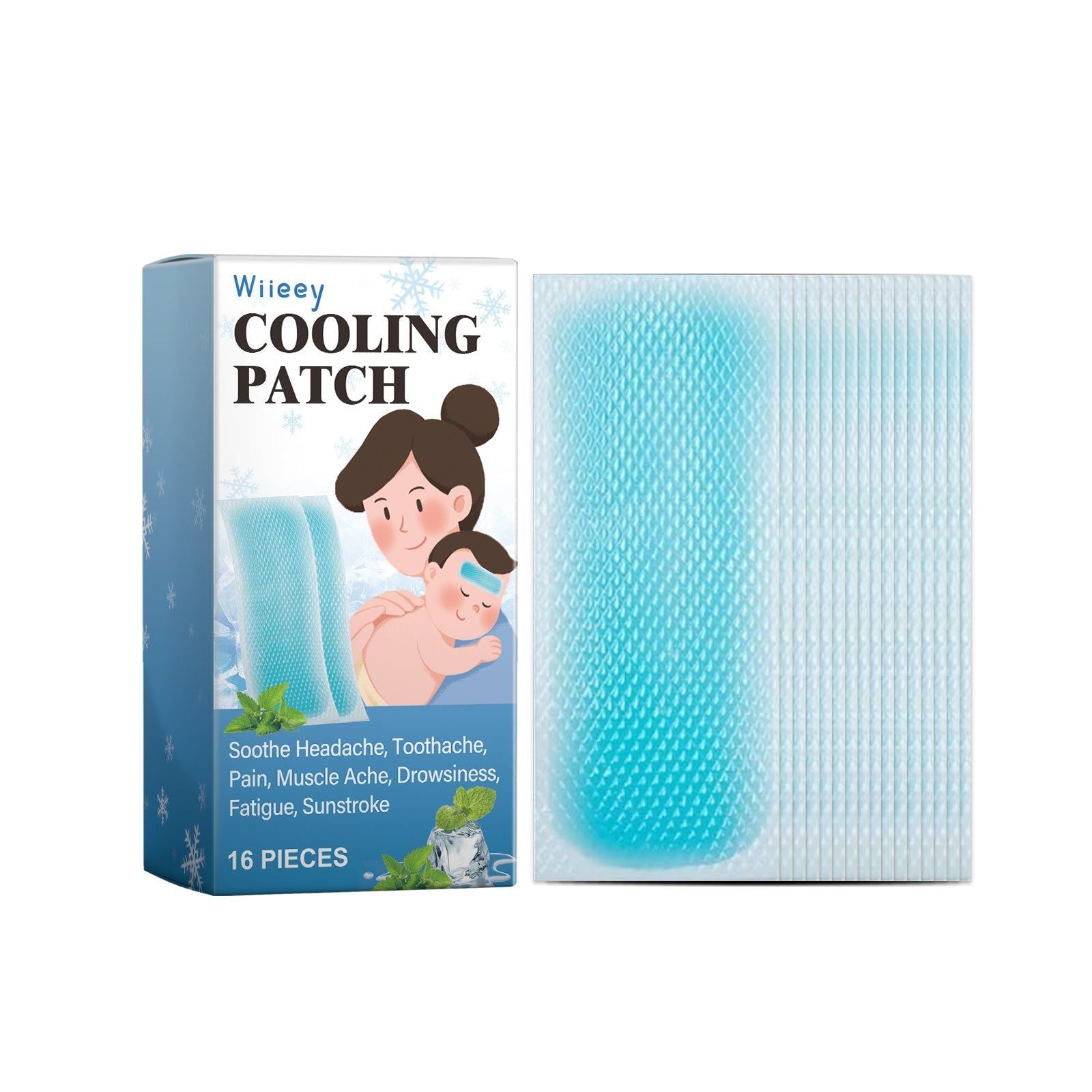 Children's Cooling Patch, Fever Relief, Summer Hydrogel, Pain & Headache Relief ,16pcs