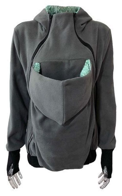 Multi Function Kangaroo Hooded Sweatshirt Baby Carrier Coat Pregnant Jacket For Women