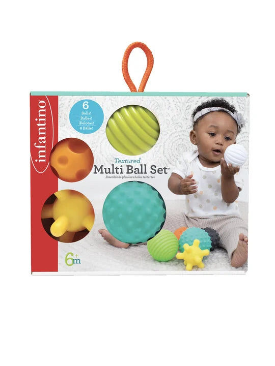 Infantino Textured Multi Ball Set – 6-Piece Sensory Toy for Babies