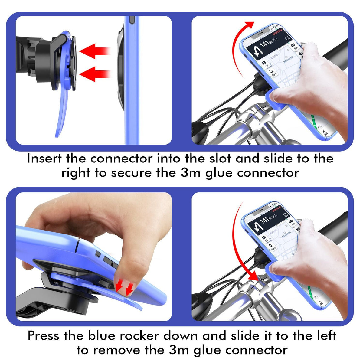 Bike Phone Mount Universal Handlebar Rotating Phone Holder For Bicycle Motorcycle